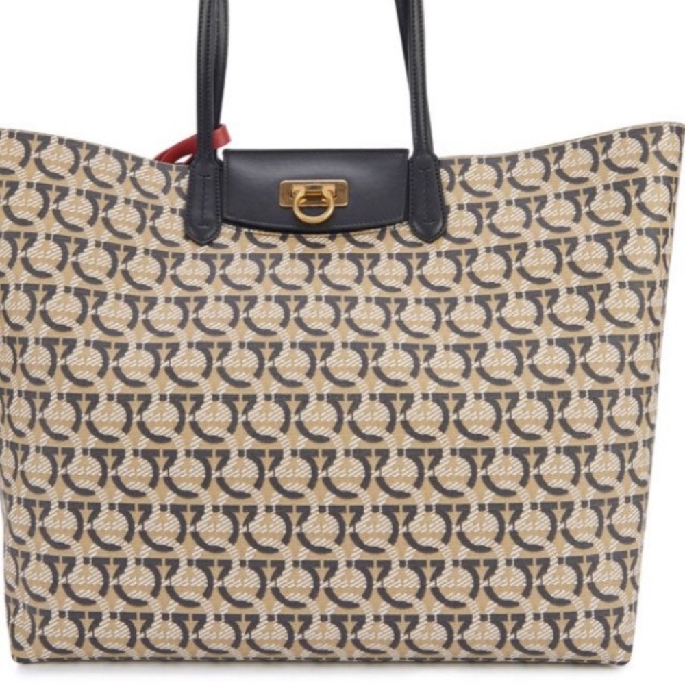 Salvatore Ferragamo Gancini printed tote